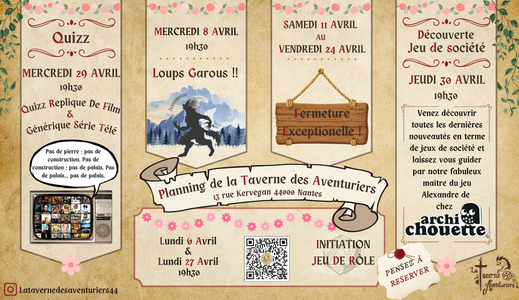 Programmation Avril 2026 - La Taverne s'Anime 1