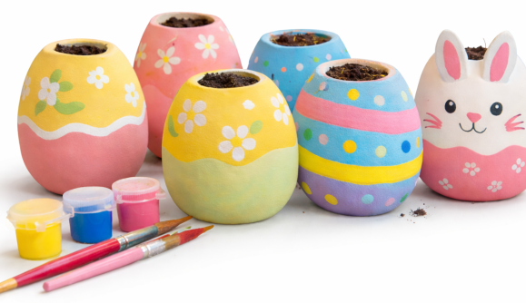 Spring Egg Planter Painting 1