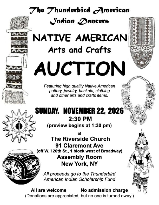 Annual Thunderbird American Indian Dancers Native Arts and Crafts Auction