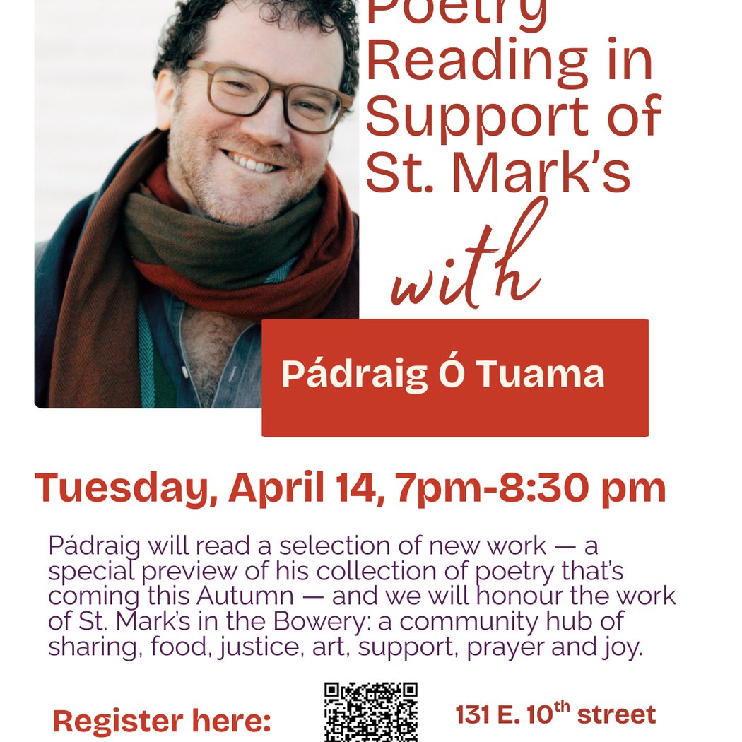 Poetry Reading to Support St. Mark’s 1