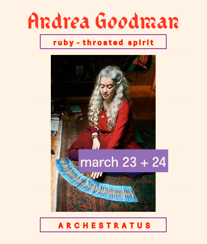 Andrea Goodman gives Tarot Readings and Cosmic Harmony Sessions 1