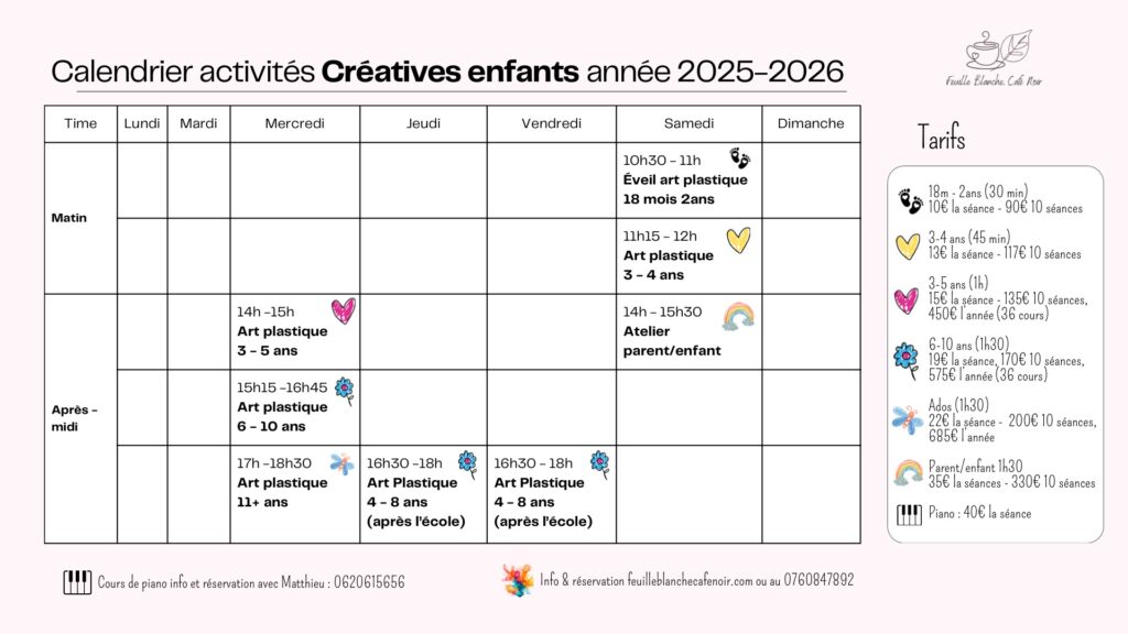 Ateliers créatifs Enfants 1