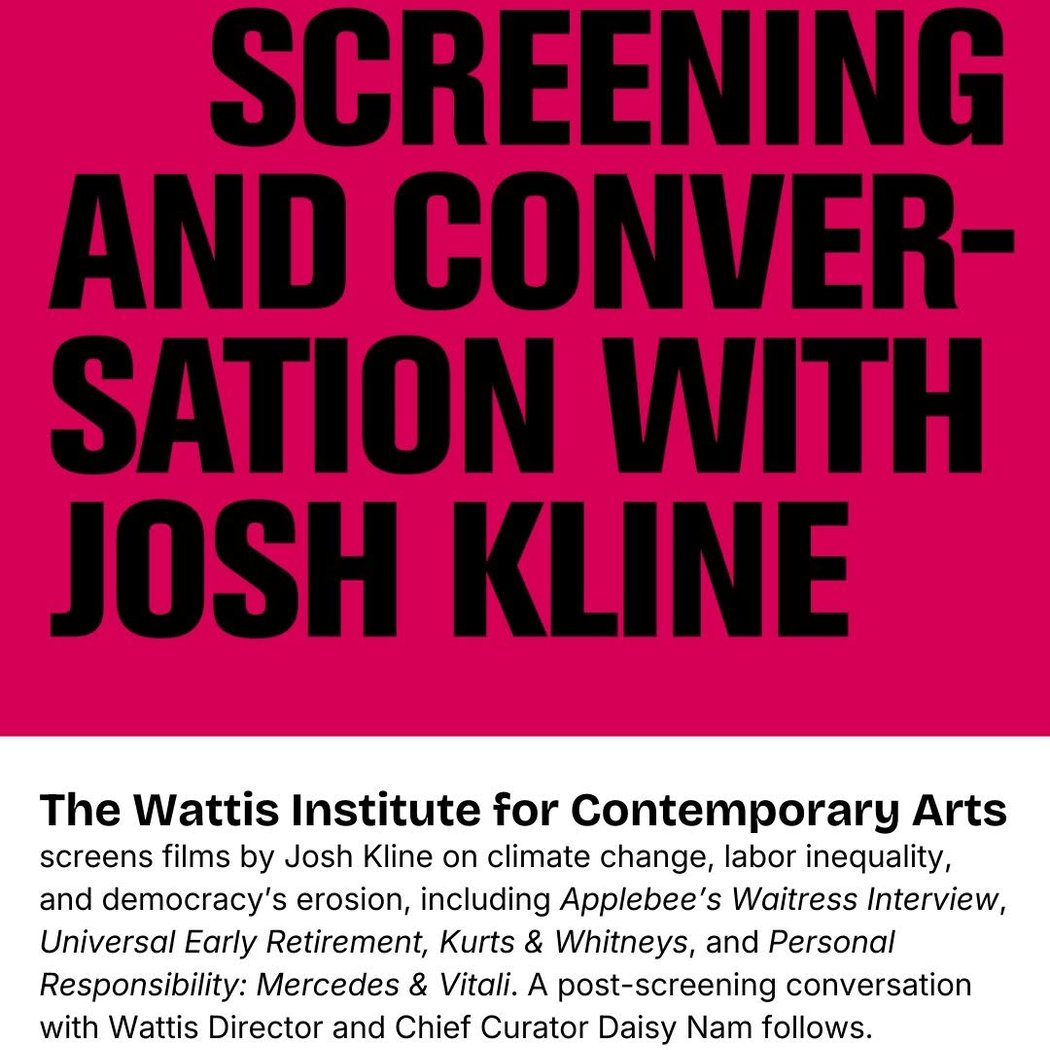 Film screening and conversation with Josh Kline 1