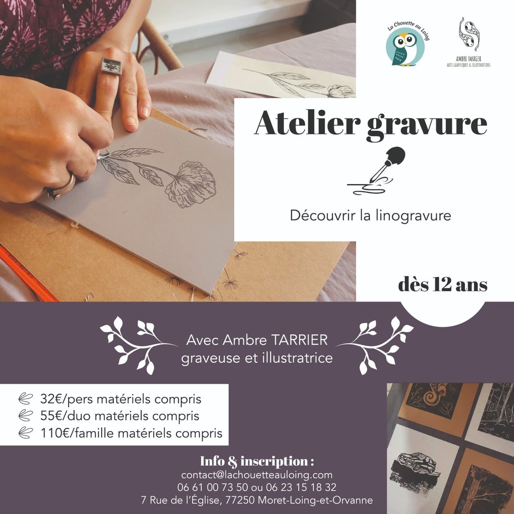Atelier Linogravure avec Ambre 1