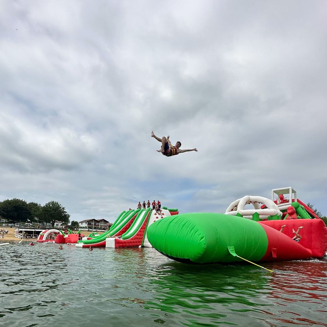 AquaZone Wipeout inflatable water park 1