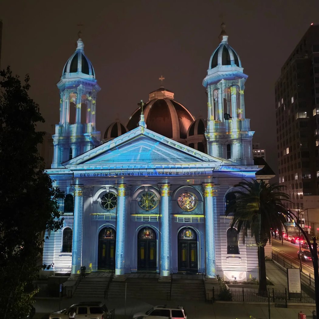 The Cathedral Basilica of St Joseph, nightly projections 1