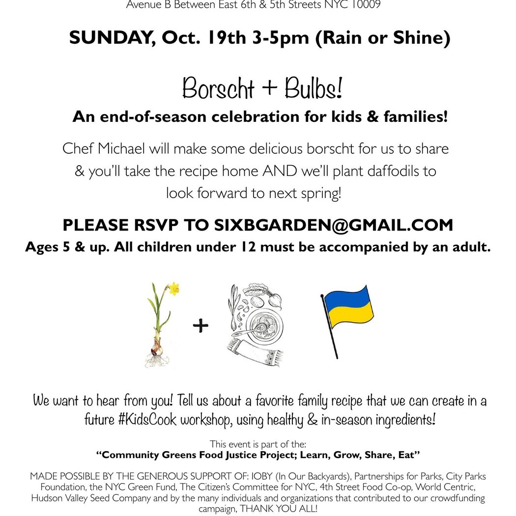 Borscht & Bulbs - A Kid & Family End-of-Season Event 1