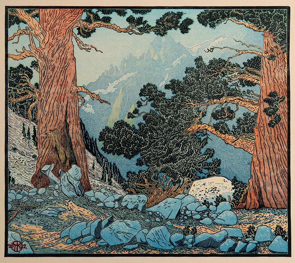 Treescapes of California, Woodcut Prints by Tom Killion 1