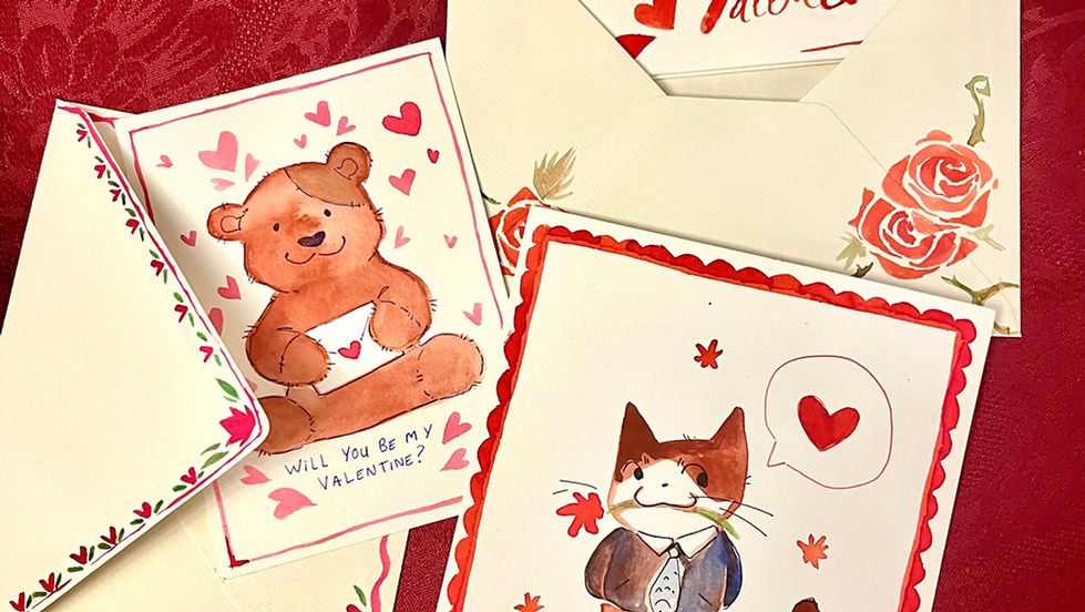 Atelier Aquarelle | Cartes St Valentin 1