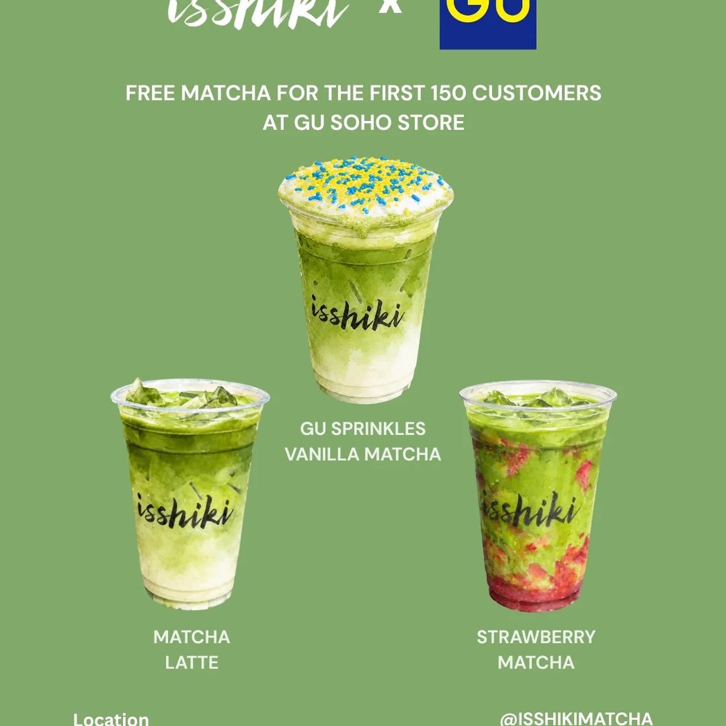 Free Isshiki Matcha matcha lattes giveaway 1