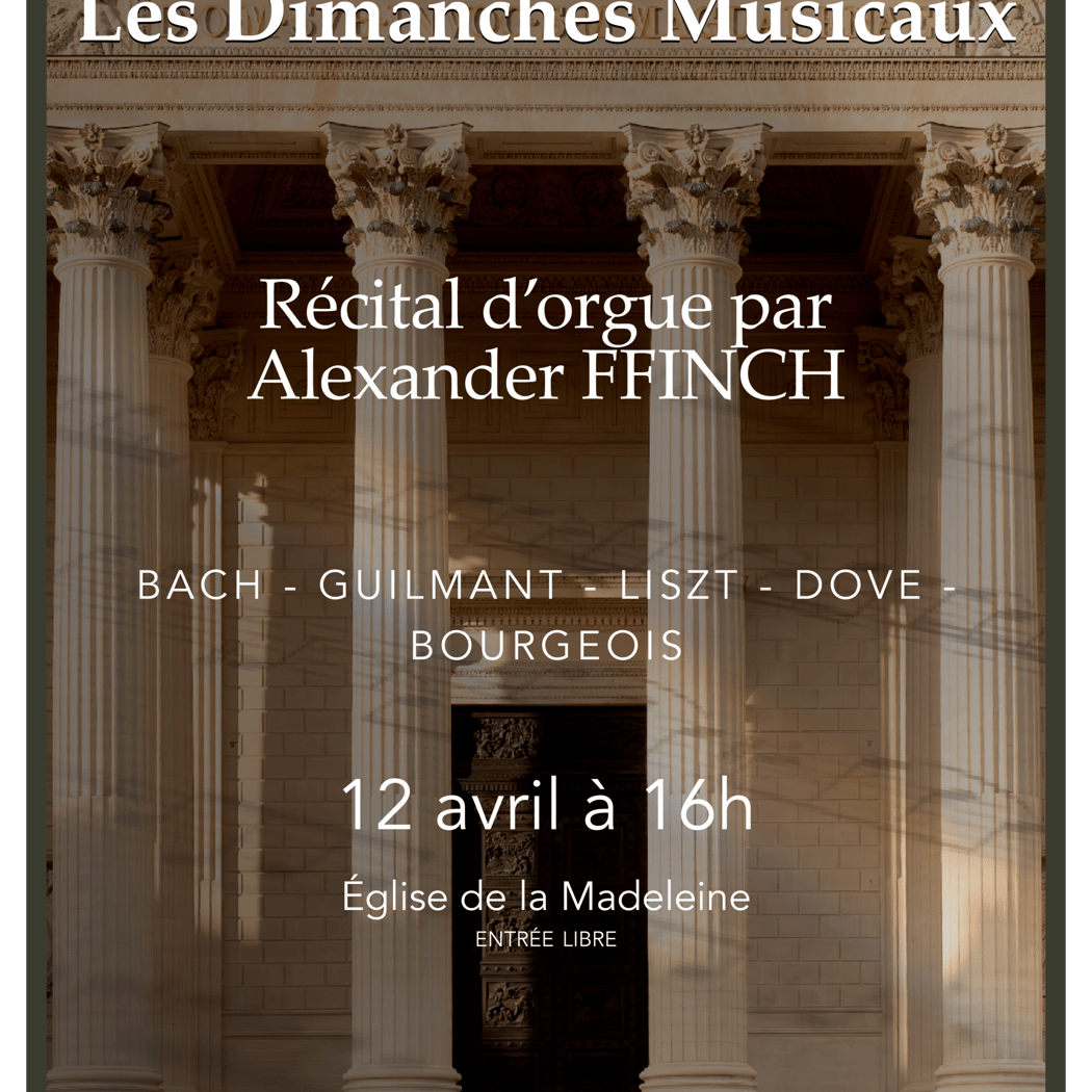 Dimanches Musicaux – Récital d’orgue par Alexander FFINCH 1