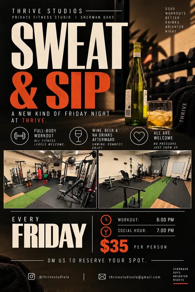 Sweat and Sip at Thrive Studios 1