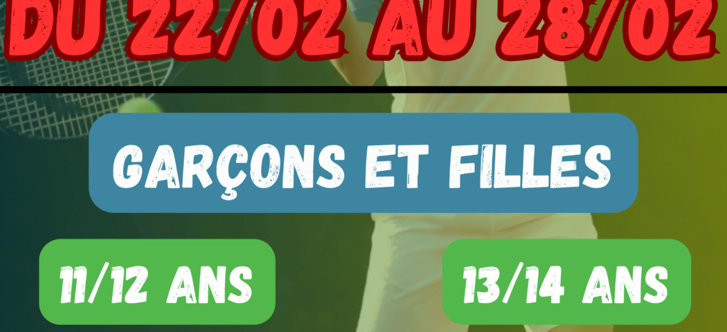 Tournoi Tennis : Inscription Jeunes & Adultes 1