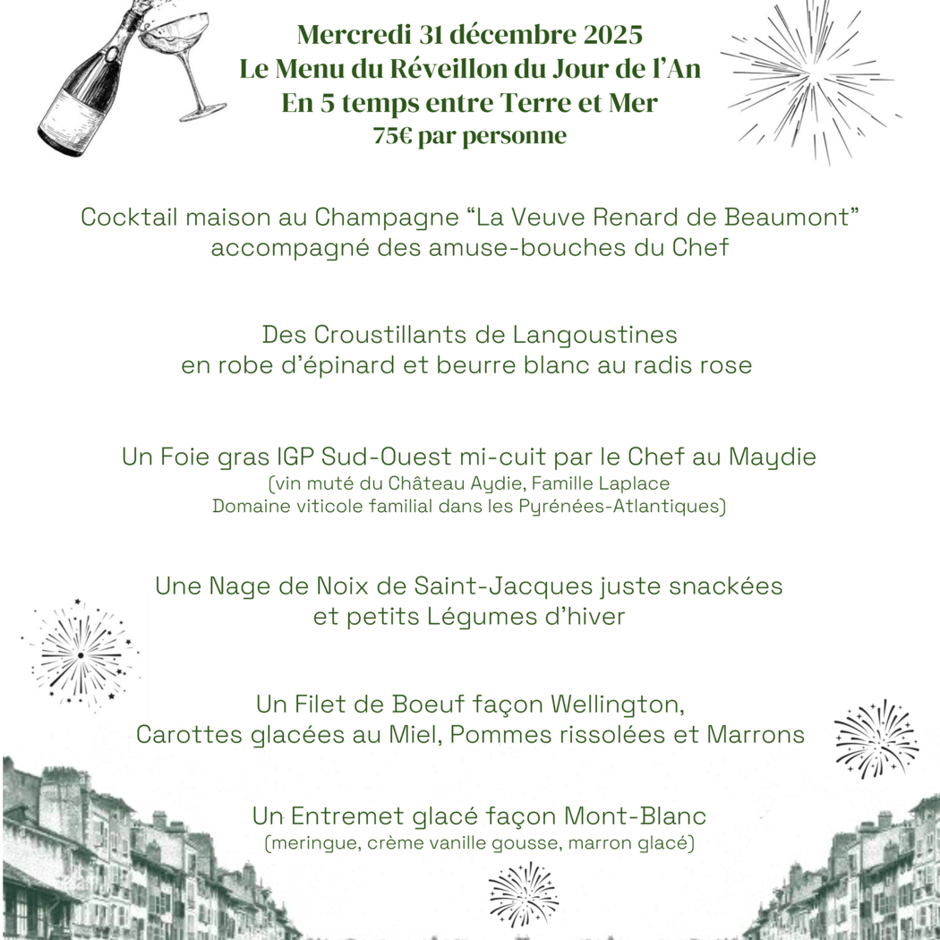 Le menu du réveillon du jour de l'an 2