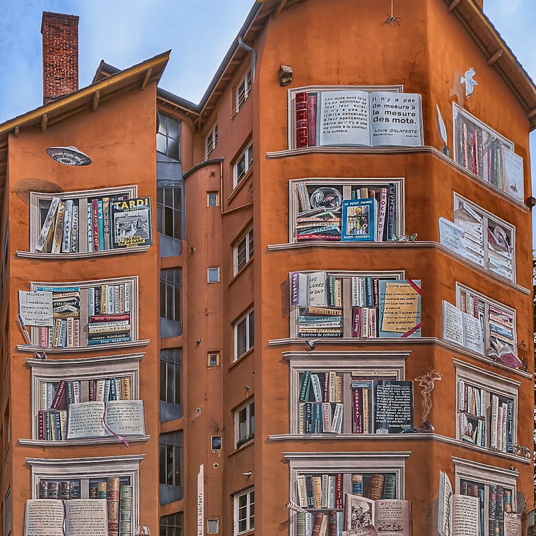 Fresco "The library of the city" 1