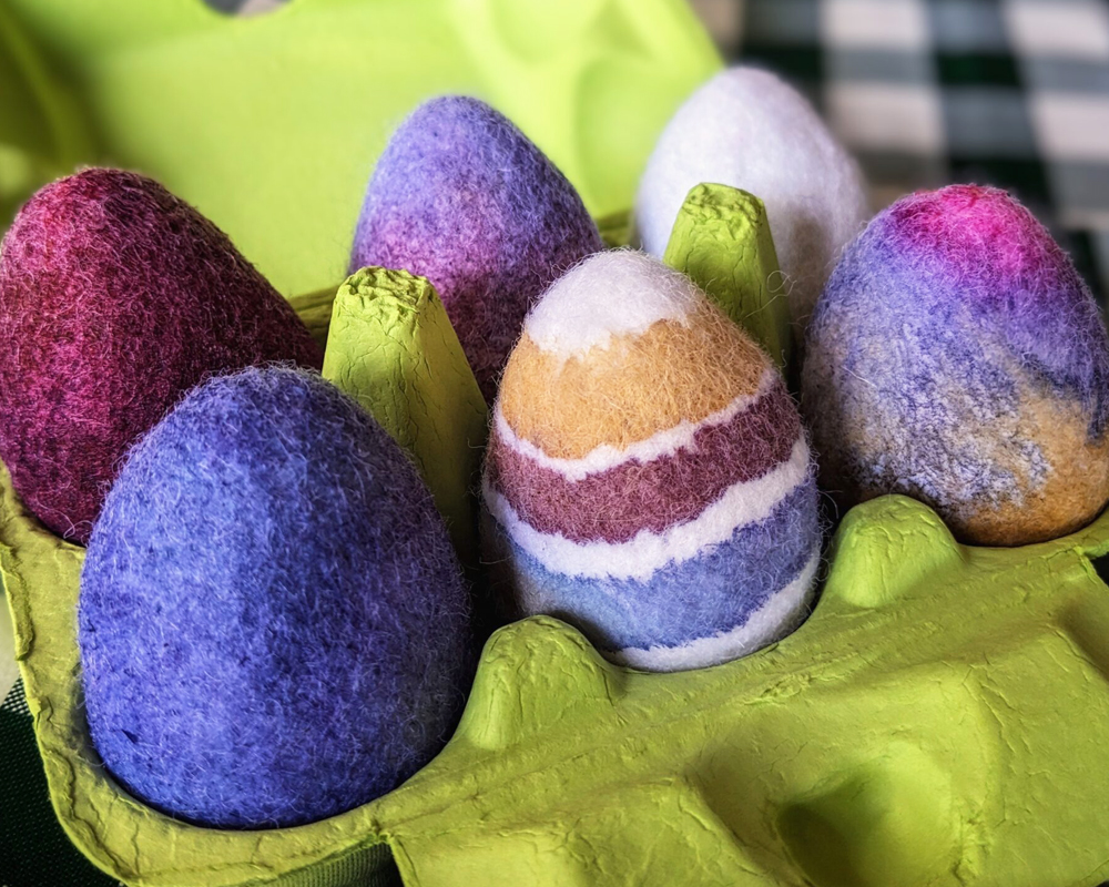 Naturally Dyed Felted Eggs 1