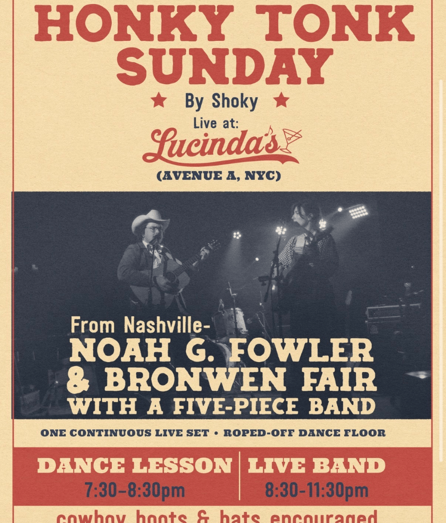 Honky Tonk Sunday w/ Noah G Fowler + Bronwen Fair 1