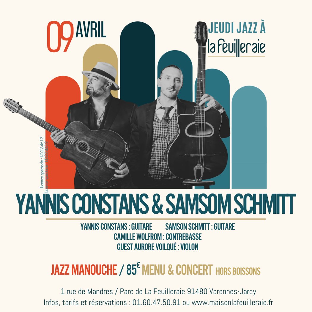 JEUDI JAZZ : DINER-CONCERT avec YANNIS CONSTANS & SAMSON SCHMITT : « ESPERANZA » 1