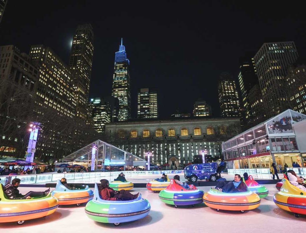 Bryant Park Bumper Cars on Ice 1