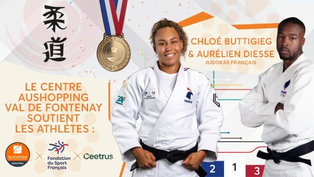 Aushopping Val de Fontenay soutient deux champions de judo grâce au mécénat sportif 1