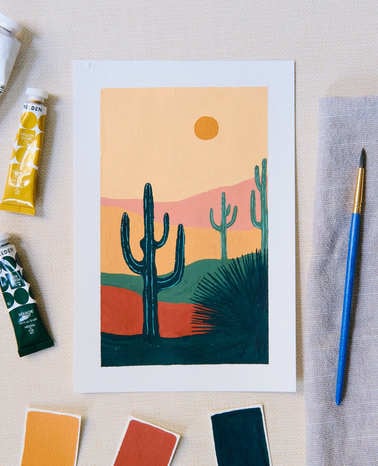 Gouache Desert Landscapes 1