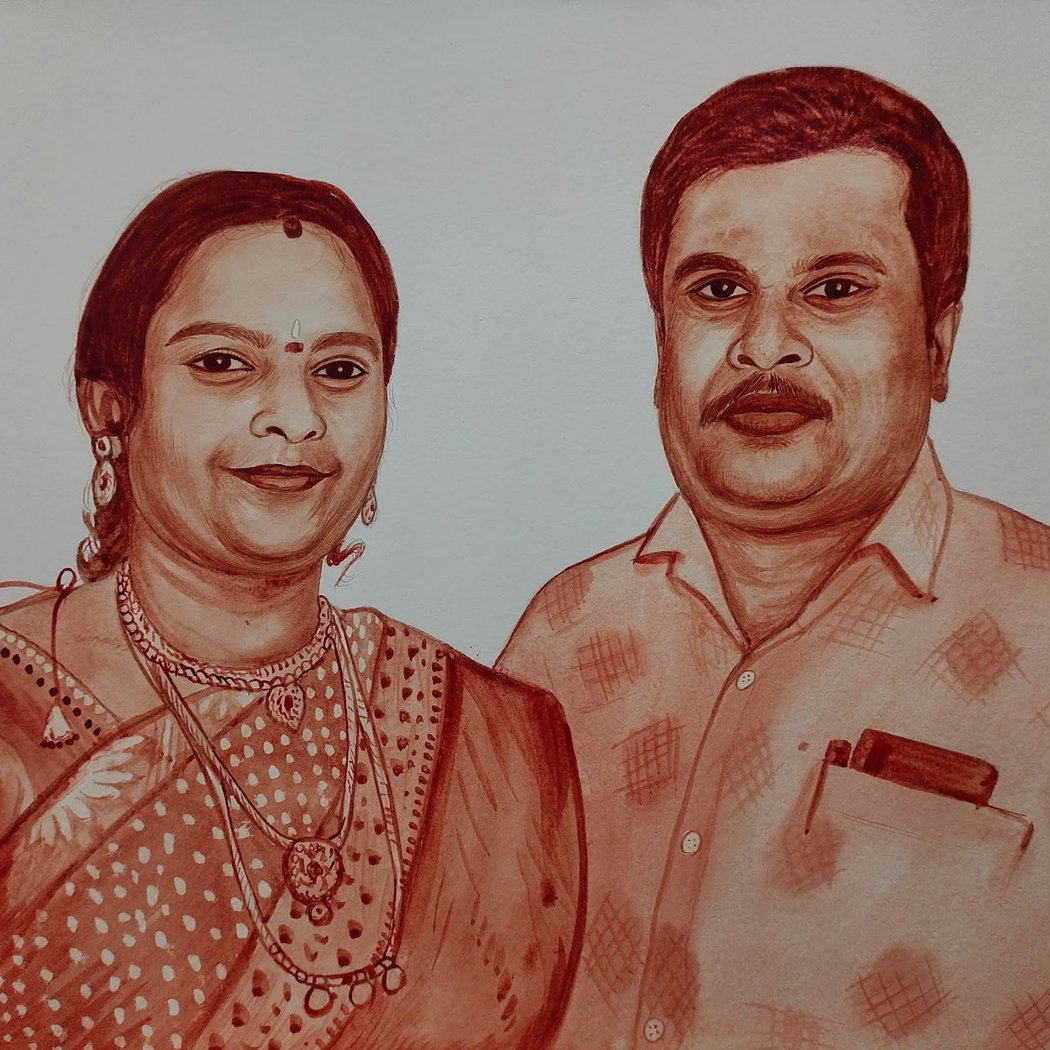 Sharan arts blood painting Artist 2