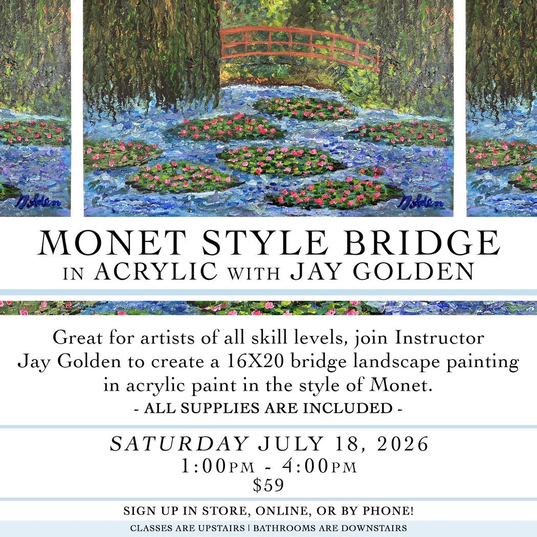 Monet Style Bridge in Acrylic Paint Workshop 1