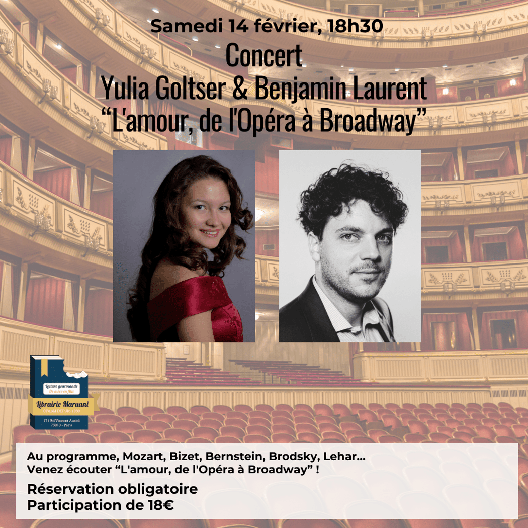 Concert Yulia Goltser & Benjamin Laurent “L’amour, de l’Opéra à Broadway” 1