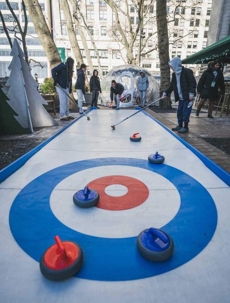 Curling at Bank of America Winter Village 1
