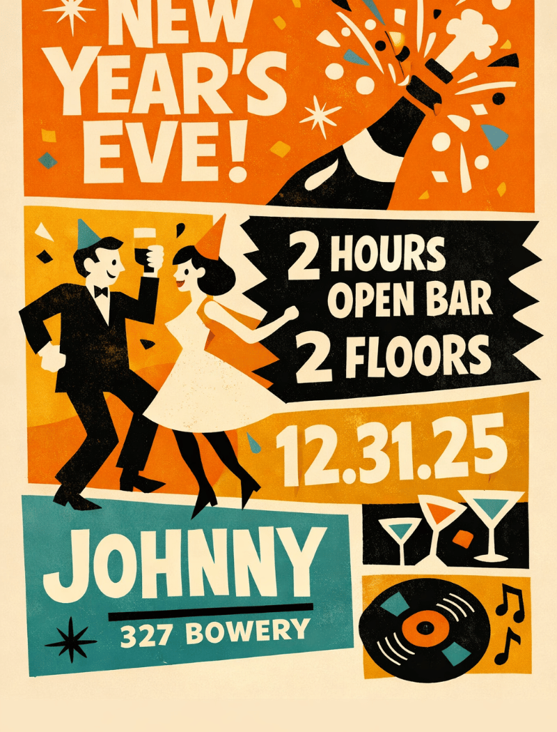 NYE 2026 PARTY with TWO-HOURS OPEN BAR 1