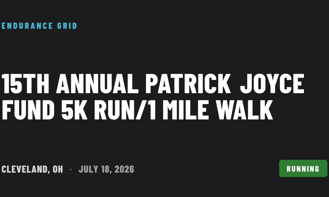 15th Annual Patrick Joyce Fund 5k Run & 1 Mile Walk 1