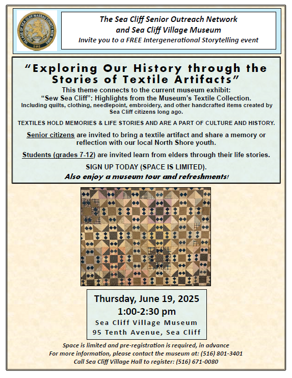 Special Event for North Shore Students and Sea Cliff Senior Citizens 1