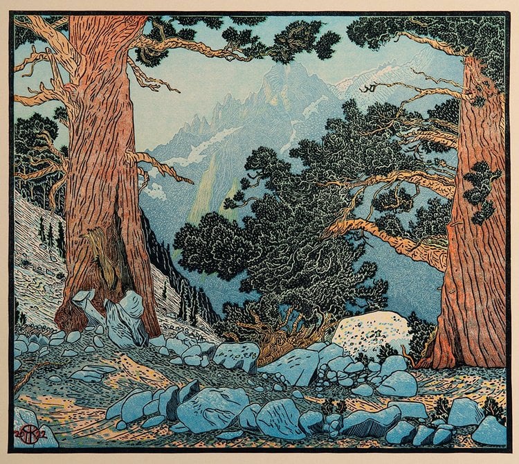 Treescapes of California, Woodcut Prints by Tom Killion 1