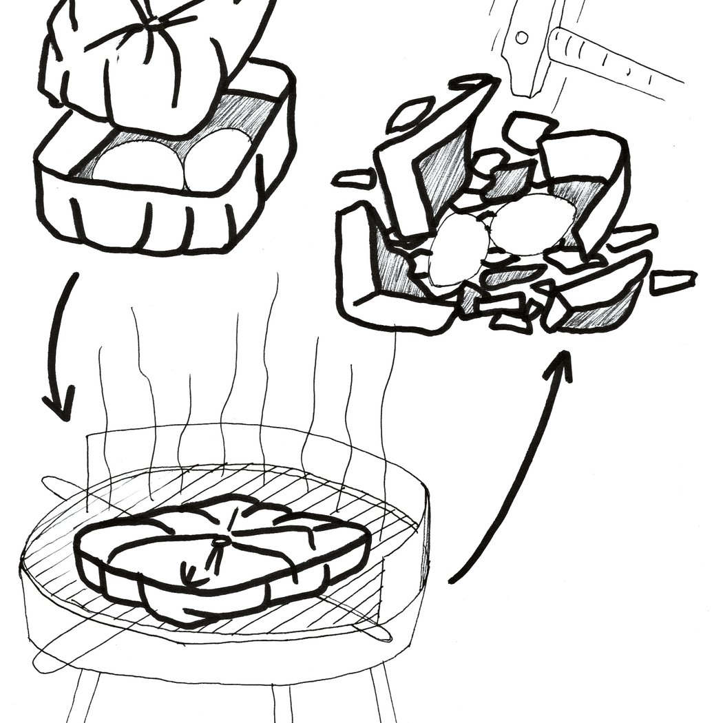 Barbecue de sculptures en terre crue 1