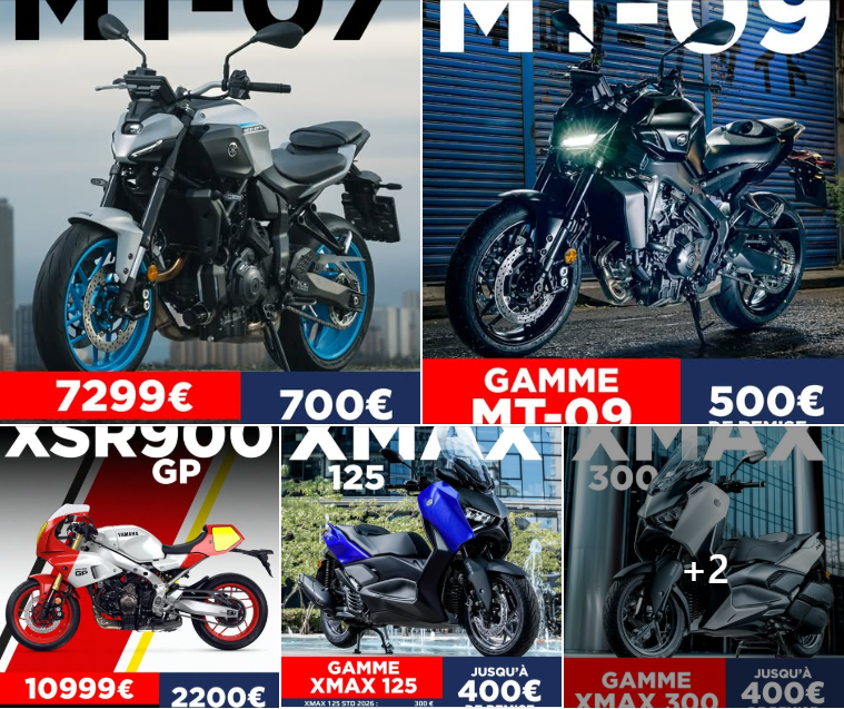 Offres Spéciales sur une Large Sélection de Motos Yamaha 1