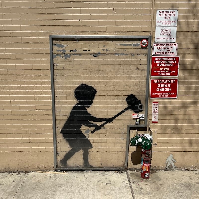 Banksy "Hammer Boy" Mural 2