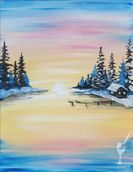 Snowy Pastel Sunset 1