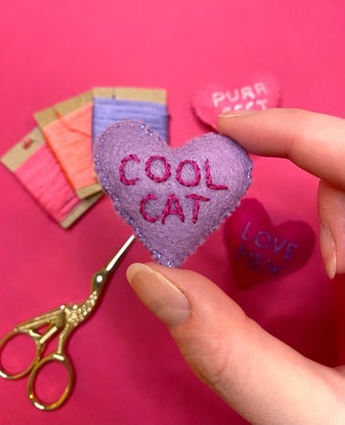 Embroidered Conversation Hearts 1