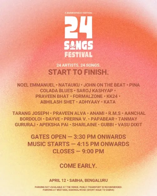 24 Songs Festival by BlrGrooveCo 4