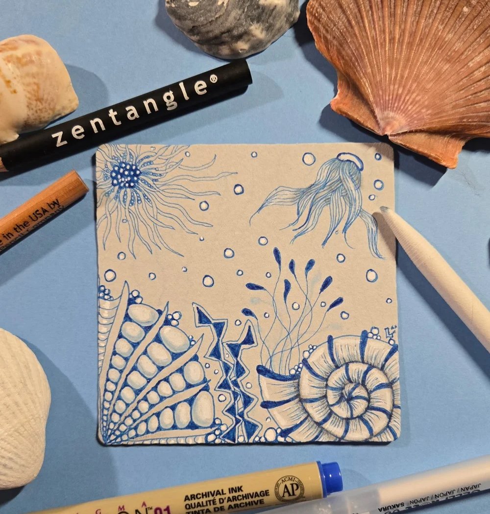 Beachy Zentangle 1