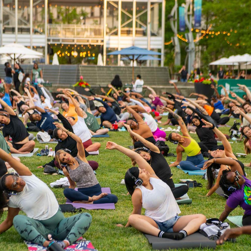 City Glow Yoga at Perk Plaza Park 2