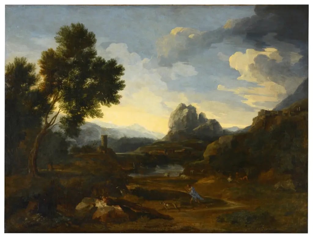Prêt d’un Paysage aux chasseurs par Gaspard Dughet 1