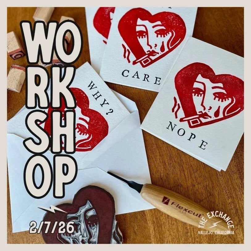 Block Printed Valentine Cards Workshop 1