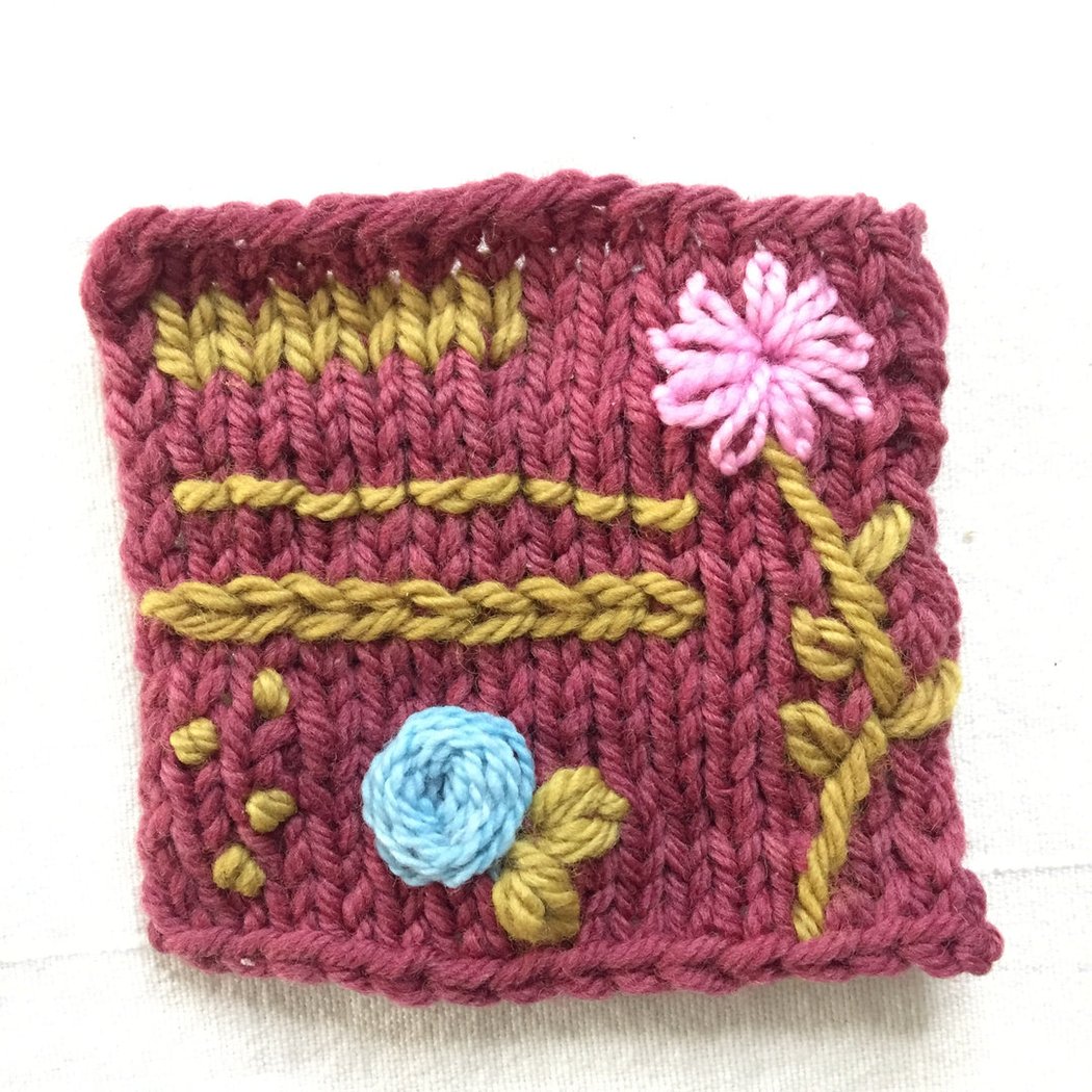 Embroidery on Knitted Fabric 1