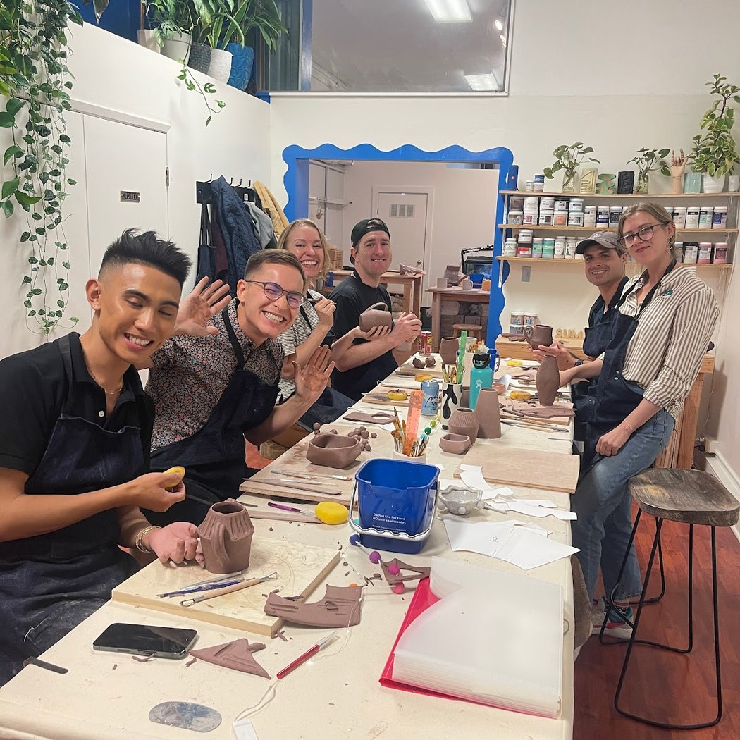 Sculpt and Sip Ceramic Flower Class 5