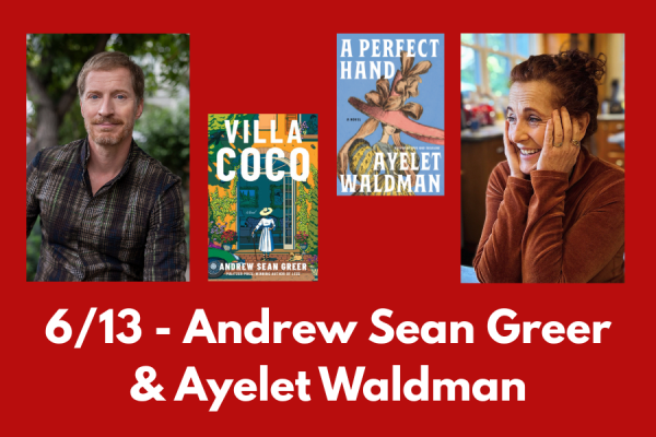 Rakestraw Books presents Andrew Sean Greer & Ayelet Waldman in conversation 1