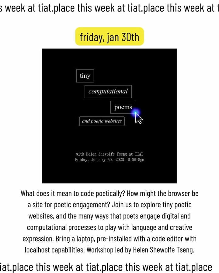 Tiny Computational Poems and Poetic Websites 1