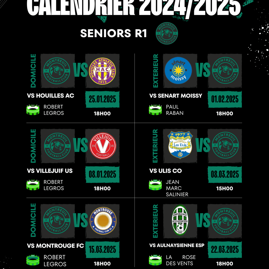 Calendrier Seniors R1 1