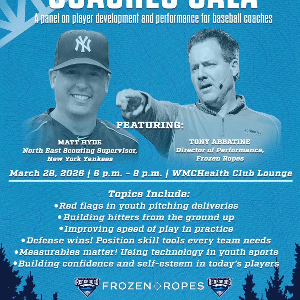 Coaches Gala: Presented by Hudson Valley Renegades and Frozen Ropes 1