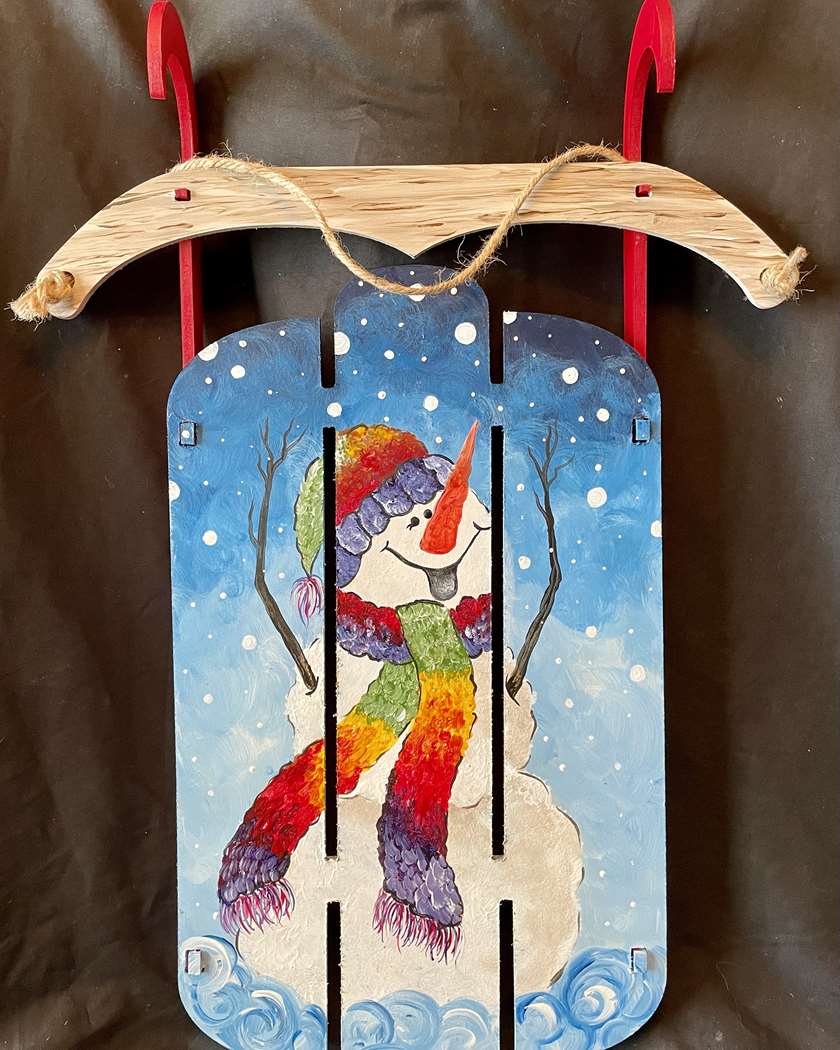 Snowman Sled Build and Paint 1